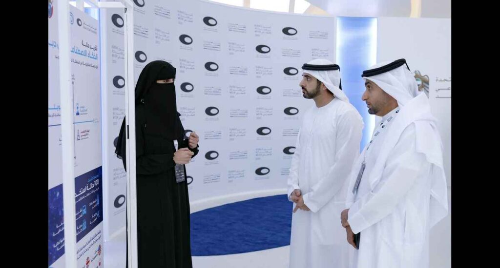 Sheikh Hamdan bin Mohammed bin Rashid Al Maktoum during his visit to Dubai AI Week 2025