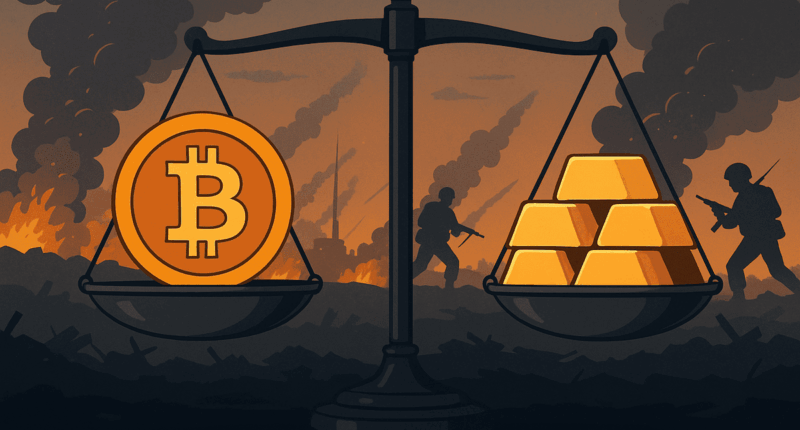 Comparing Gold and Bitcoin prices during war