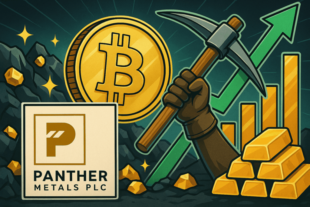 Panther Metals up 21% after $5.4M Bitcoin play to buy minerals and gold.