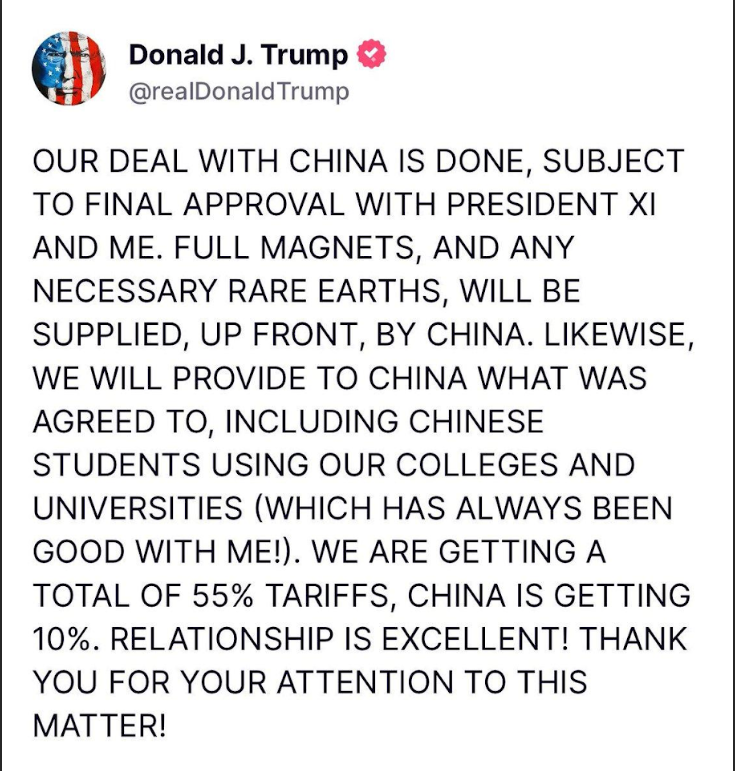 Deal with China done, relationship is excellent: Trump Deal with China done, relationship is excellent: Trump