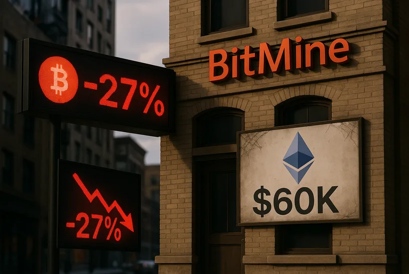 BitMine tanks 27% despite touting ETH’s implied value at $60K