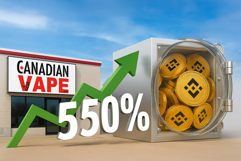 Canadian vape company jumps 550% in pivot to BNB treasury firm