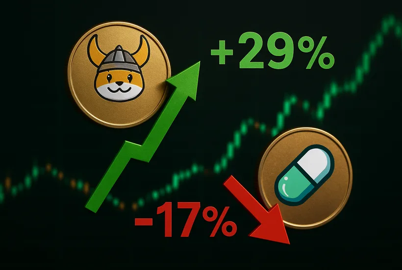 FLOKI soars 29% while PUMP slumps 17%