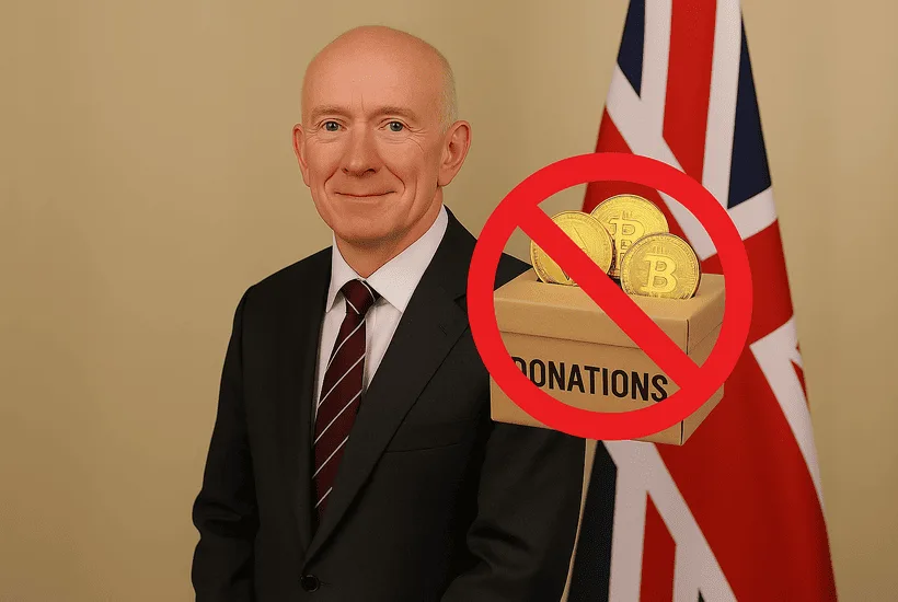 UK Minister Urges Ban on Crypto Political Donations Over Foreign Influence Fears