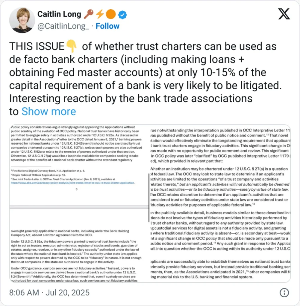 U.S. banks urge OCC to halt crypto charter approvals U.S. banks urge OCC to halt crypto charter approvals