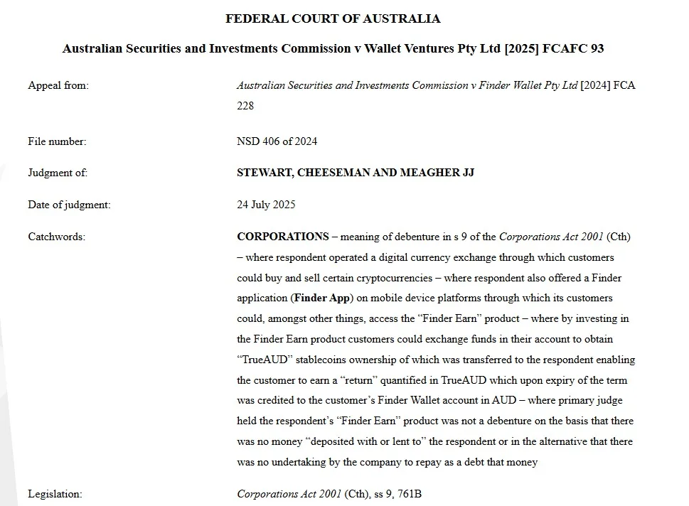 Finder case marks “win” for Australian fintech industry