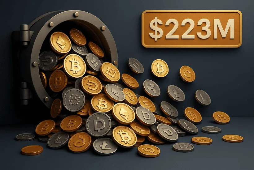 Crypto fund outflows hit $223 million ending 15-week gaining streak: CoinShares