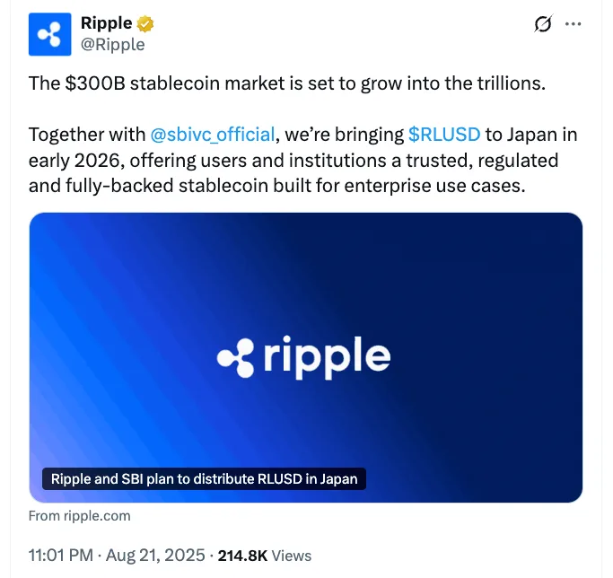 Japan’s SBI forms new blockchain ties with Circle, Ripple and Startale Japan’s SBI forms new blockchain ties with Circle, Ripple and Startale