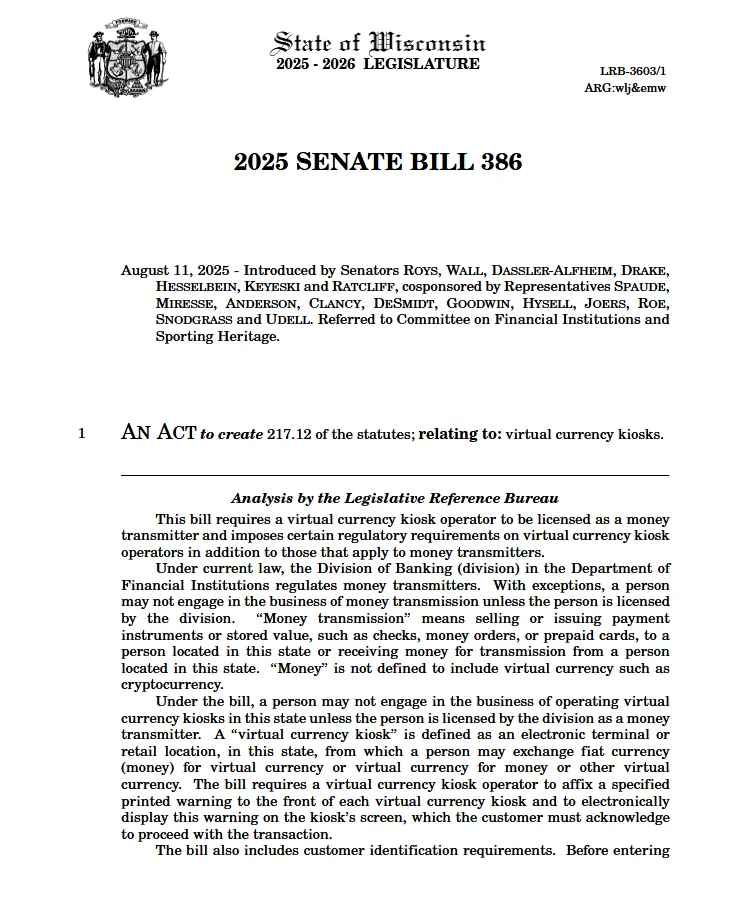 Wisconsin Senators file companion bill to crack down on crypto ATM scams Wisconsin Senators file companion bill to crack down on crypto ATM scams