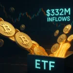 Bitcoin ETFs see $332 million in inflows, ending Ethereum ETF flow dominance