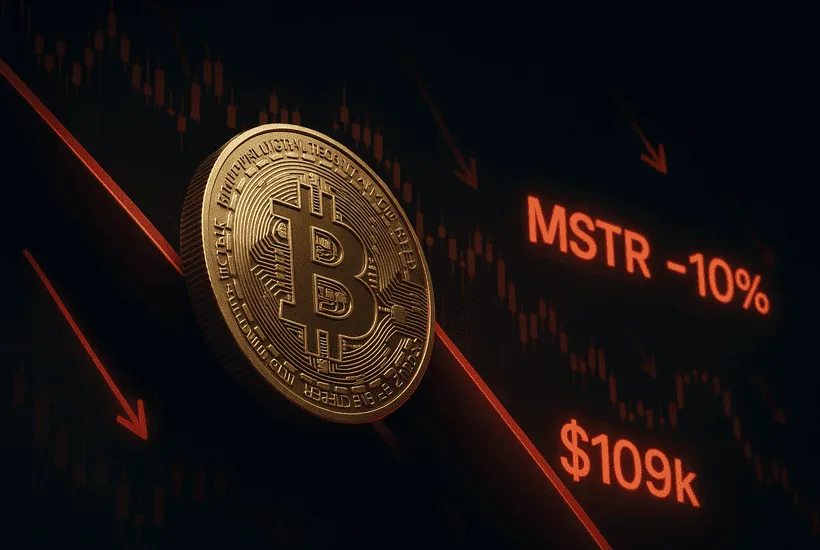Bitcoin slides toward $109K Saylor's MSTR down 10%