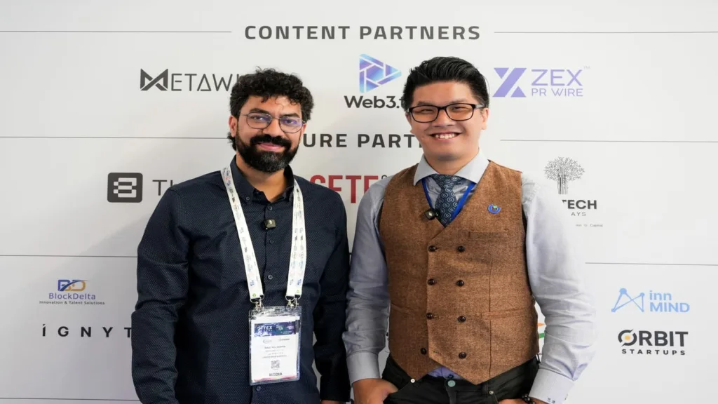 Coin Headlines' Raghav Chopra and Kevin Lee at Expand North Star, Dubai