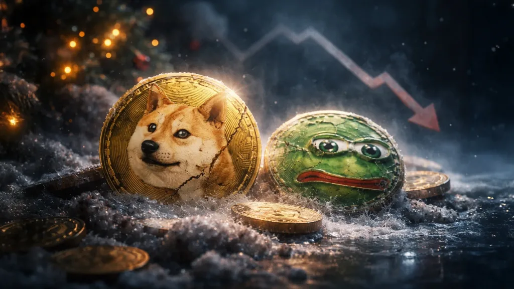 Memecoins go from Christmas cheer to cold reality, sinking 65% in a year