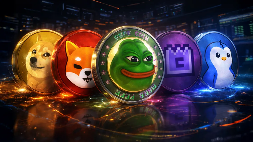 Top 5 Meme Coins price market analysis – Dogecoin, Shiba Inu, Pepe, MemeCore, Pudgy Penguins