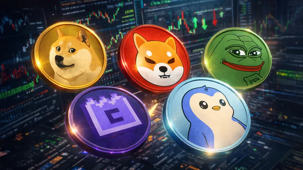Top 5 Meme Coins price market analysis – Dogecoin, Shiba Inu, Pepe, MemeCore, Pudgy Penguins
