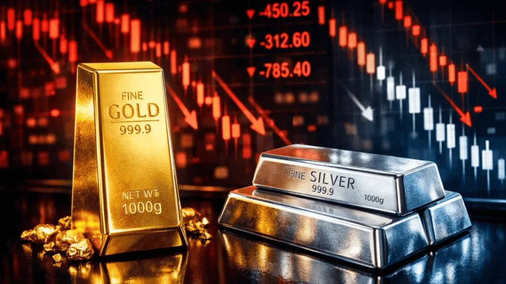 Precious metals plummet: gold sinks below $5,000 while silver drops 30%