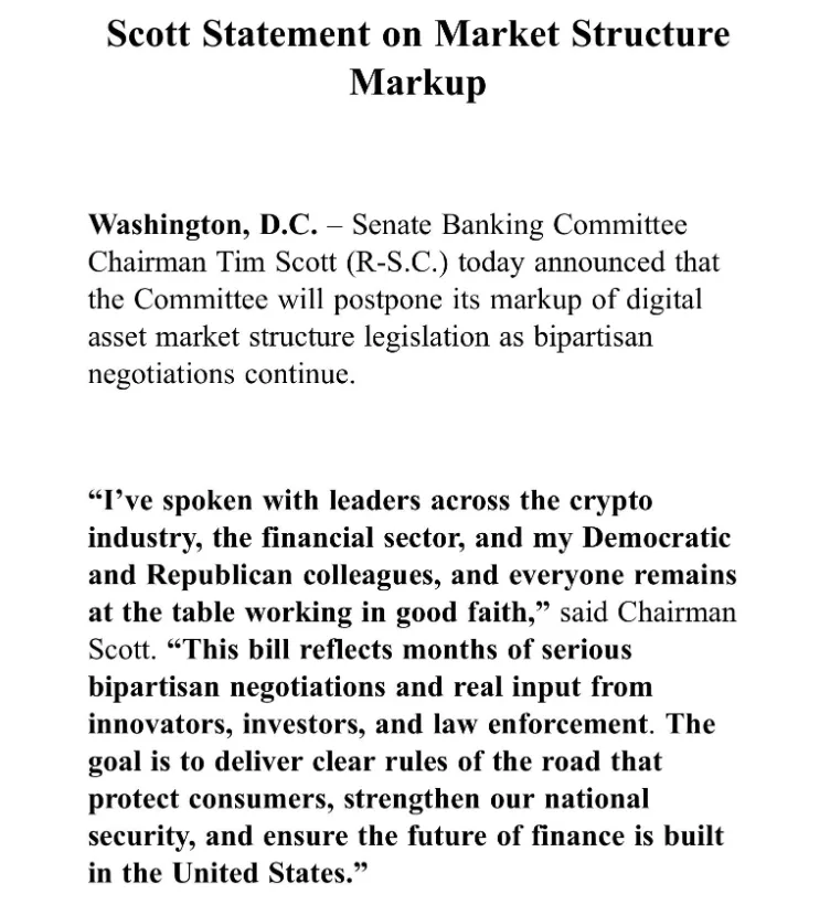 Coinbase withdraws support; CLARITY bill markup further delayed Coinbase withdraws support; CLARITY bill markup further delayed