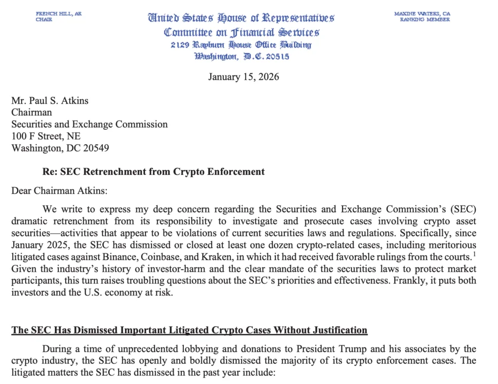 House democrats question SEC’s crypto enforcement retreat amid Justin Sun case House democrats question SEC’s crypto enforcement retreat amid Justin Sun case