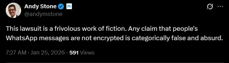 Meta faces fresh lawsuit over WhatsApp security fears; Musk says, 'Use X' Meta faces fresh lawsuit over WhatsApp security fears; Musk says, 'Use X'
