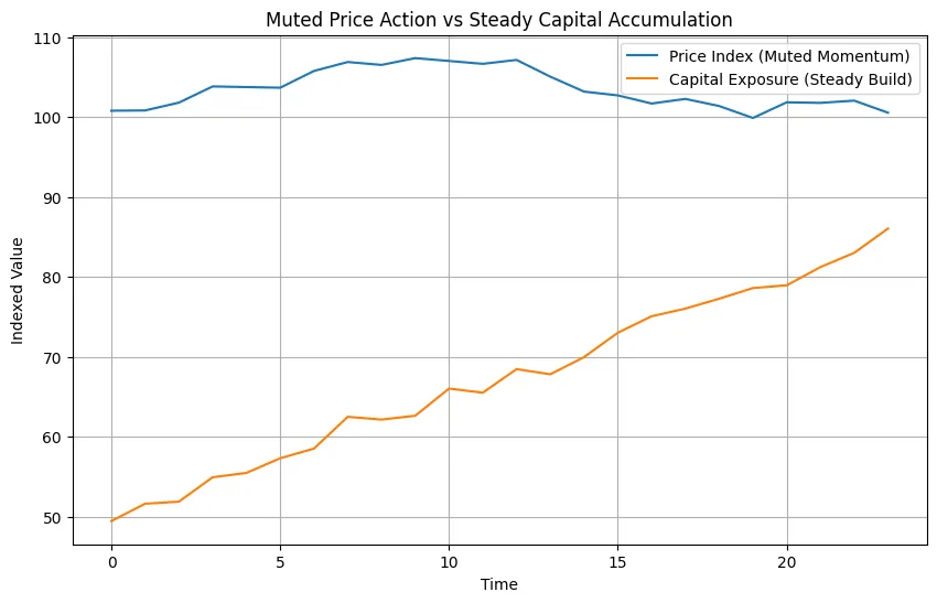 Why crypto feels weak even as capital builds Why crypto feels weak even as capital builds
