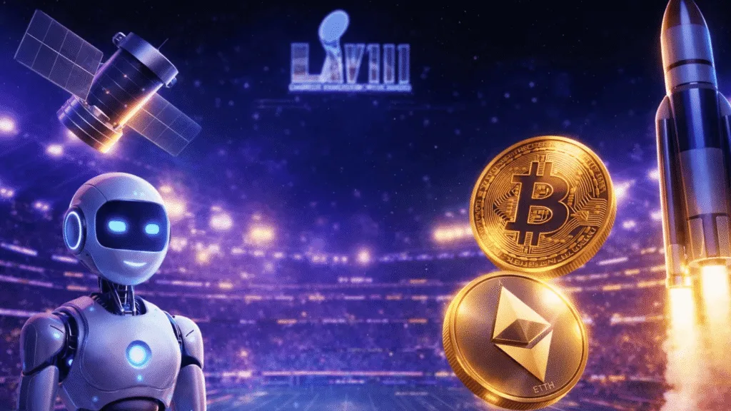 Crypto, space web, AI ads annex Super Bowl spotlight to reach millions